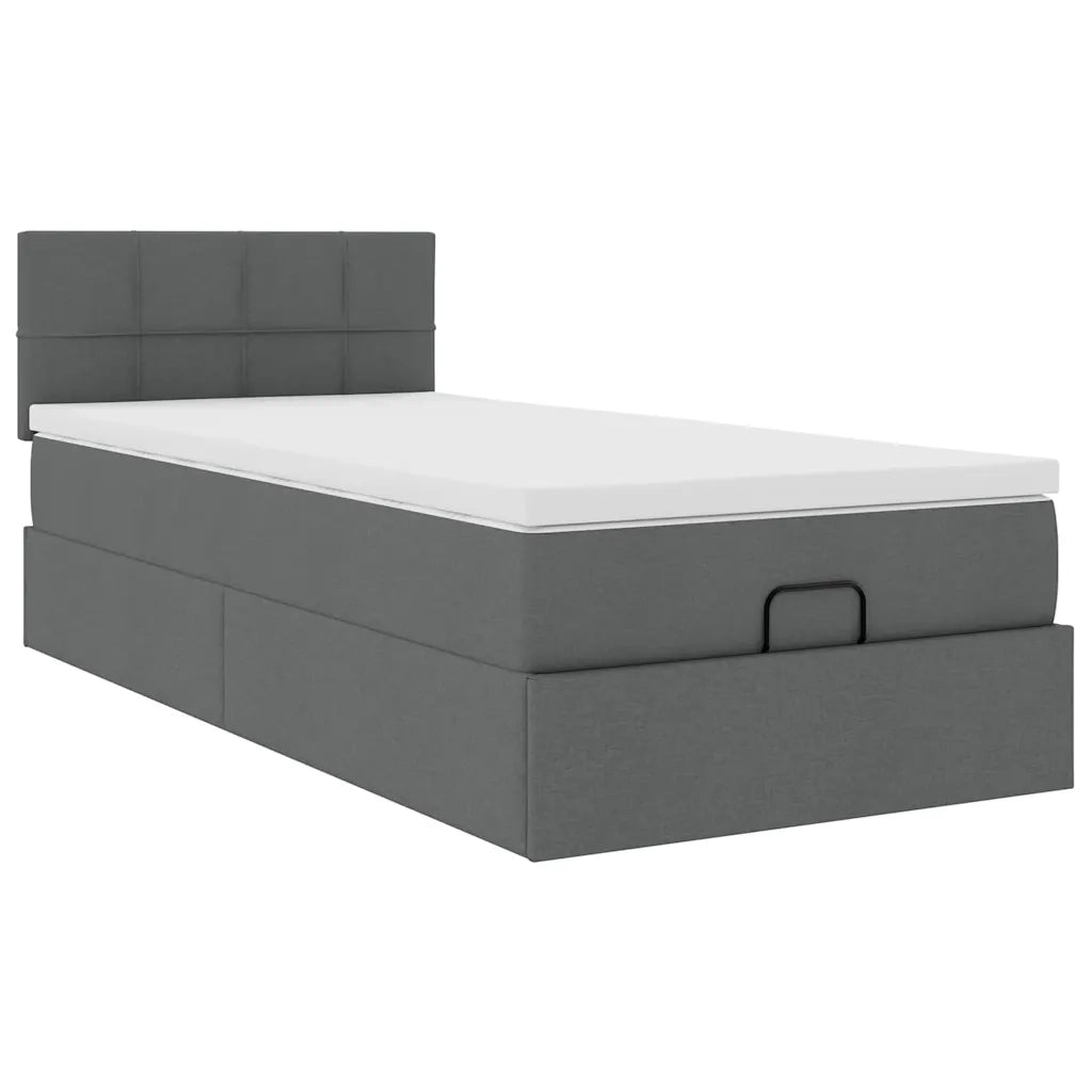 Struttura Letto Pouf con Materasso 180x200 cm in Tessuto