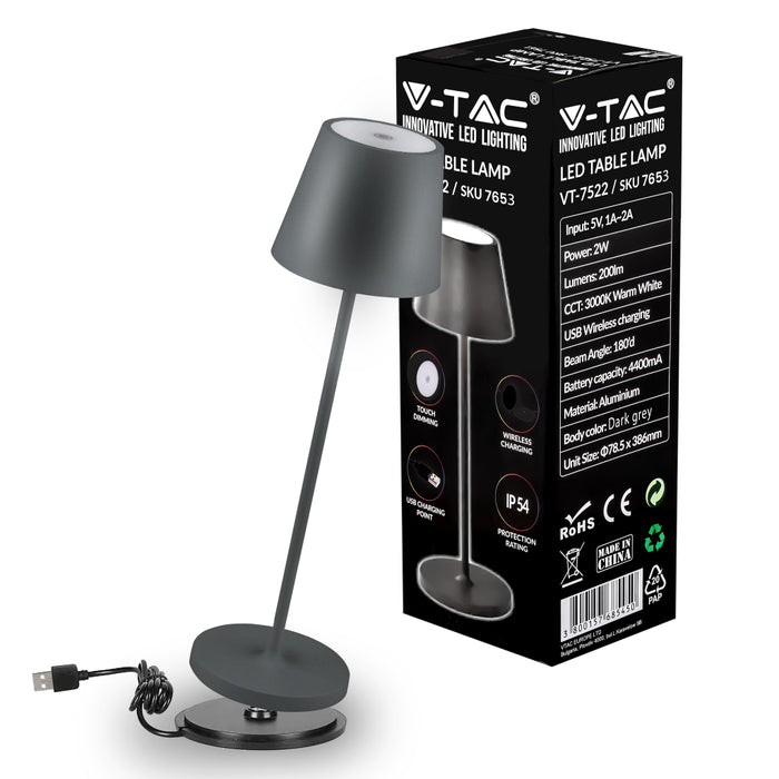Lampada led da tavolo da 2W (batteria da 4400MA) 3000K IP54 GREE