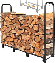 Scaffale per legna - accessori per camino, utensili per camino, scaffale per legna 122 x 30,5 x 116 cm