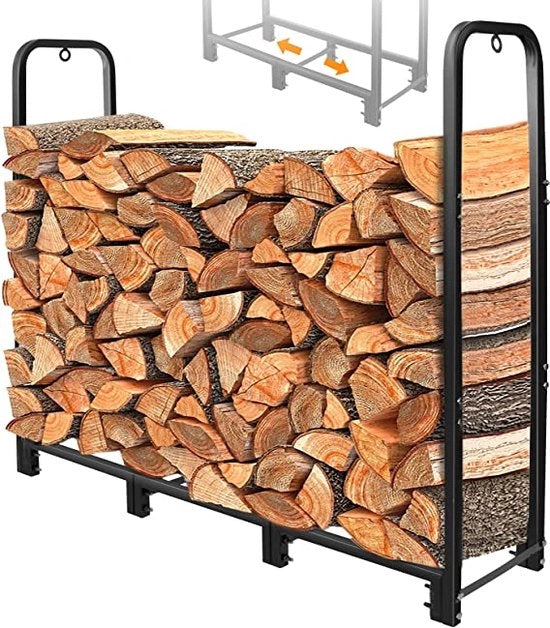 Scaffale per legna - accessori per camino, utensili per camino, scaffale per legna 122 x 30,5 x 116 cm