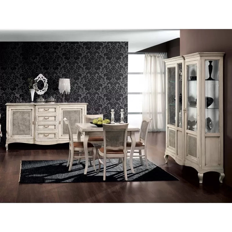 Madia 2 porte 4 cassetti paglia di vienna shabby 200x52x113 - Mobili 2G