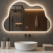 Specchio Led Nuvola con Led 3 Colori Dimmerabile 50x70 cm con Pulsante Touch