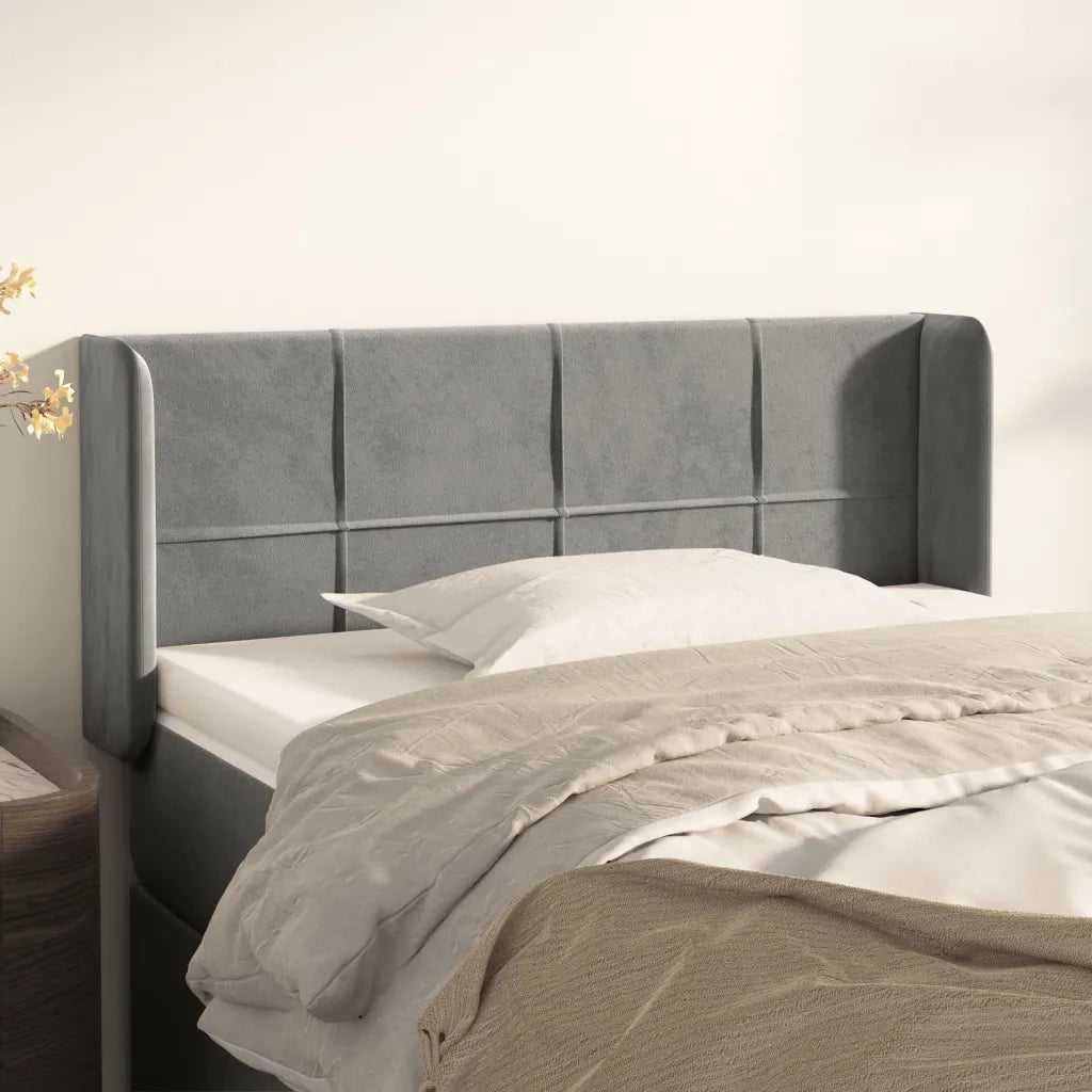 Testiera ad Orecchio Grigio Chiaro 83x16x78/88 cm in Velluto 3118798