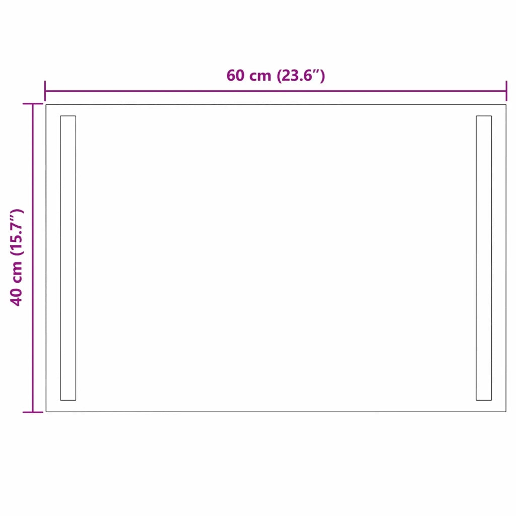 Specchio da bagno LED Trasparente 60 x 40 cm vetro temperato 42045794
