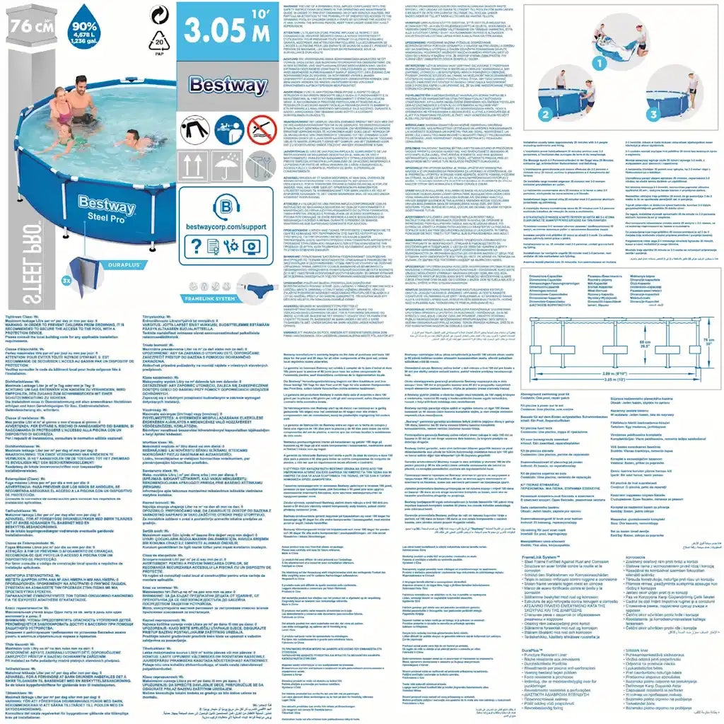 Bestway Piscina Steel Pro 305x76 cm 3202554