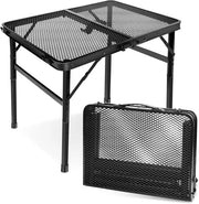 Tavolo da Campeggio 60 x 40 cm - Tavolo da Grill con Altezza Regolabile per Esterno e Interno