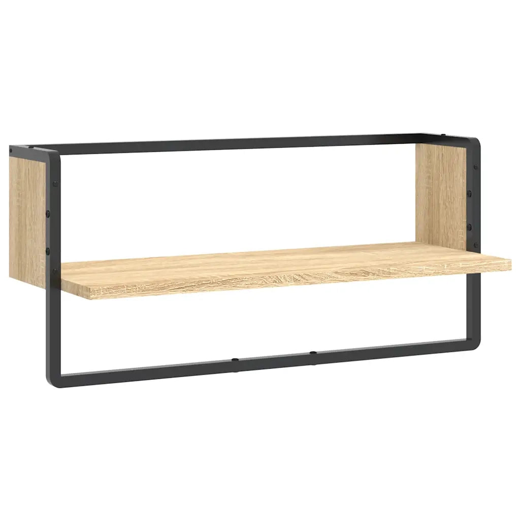 Mensola a Parete con Asta Rovere Sonoma 65x25x30 cm 836289