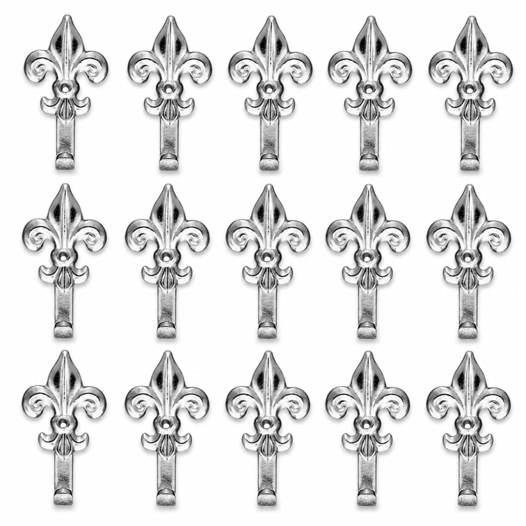 15 Ganci Argentati per Quadri 4,5 cm con Chiodi 17 mm Giglio 66883