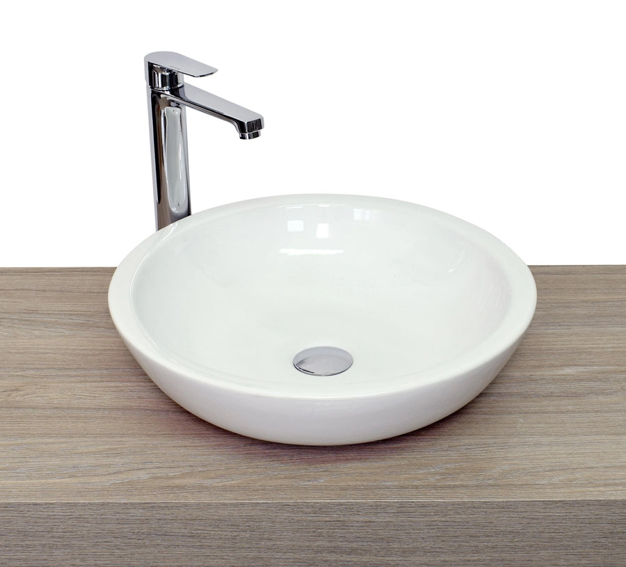 Lavabo da appoggio senza troppo pieno 47x14cm bianco Mues Stutru