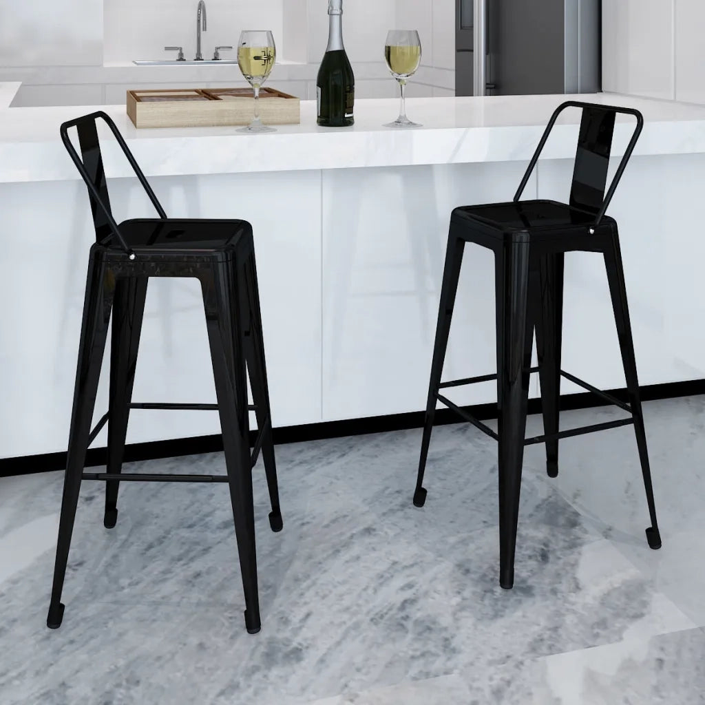 Sgabelli da Bar 2 pz Neri in Acciaio  cod mxl 59760