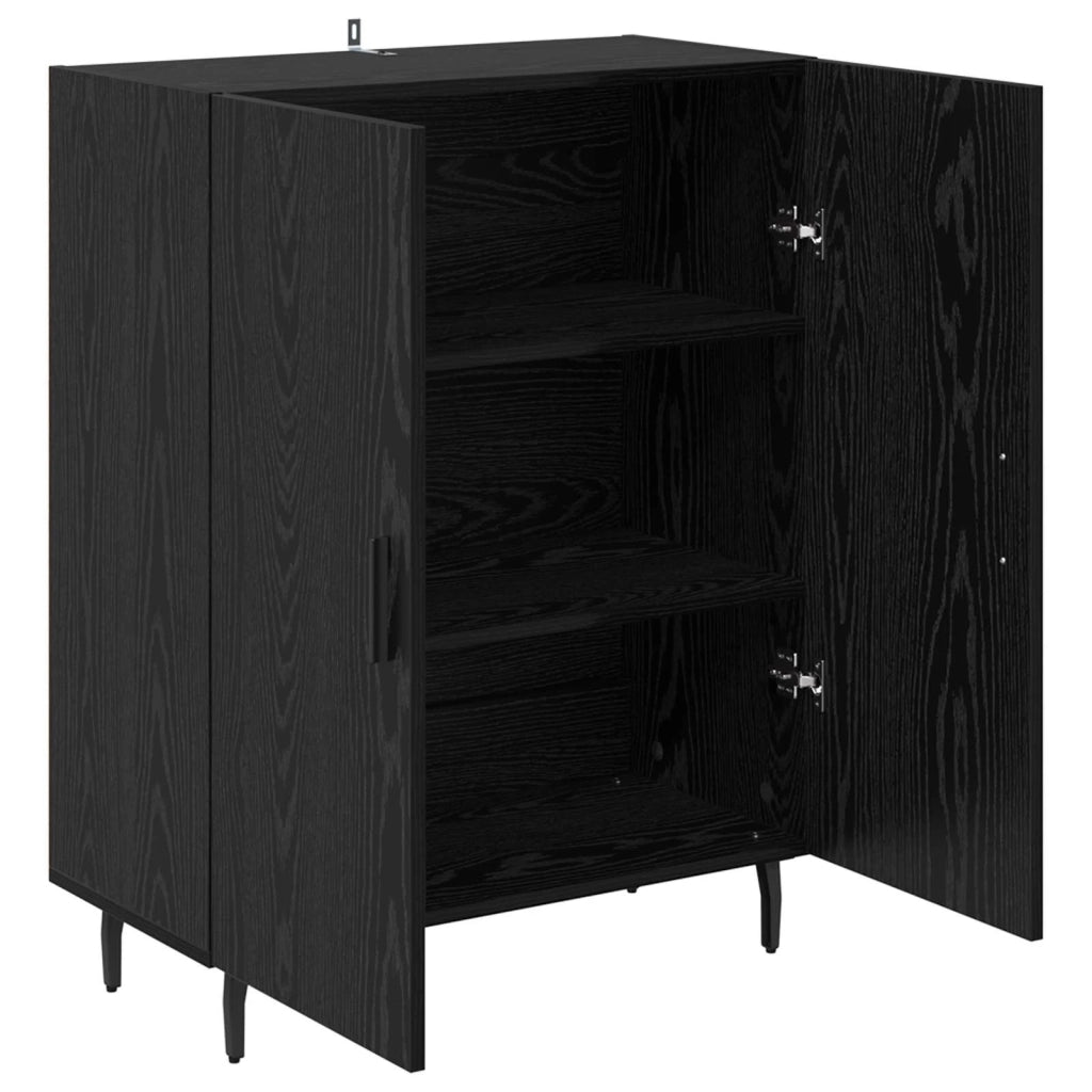 Credenza Rovere Nero 69,5 x 34 x 90 cm Legno multistrato 881479