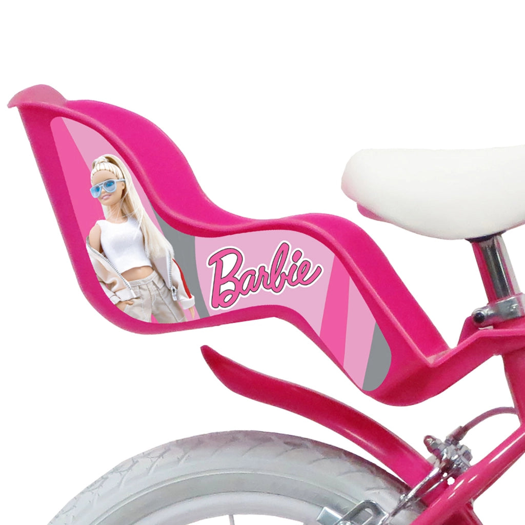 Bicicletta per Bambine 12" Barbie Freno Caliper e Stabilizzatori in Acciaio Hi-Ten Rosa