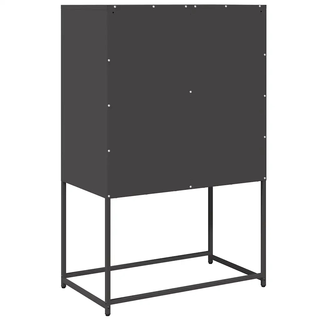 Credenza-Buffet-Armadio da cucina Nera 68x39x107 cm in Acciaio 923142