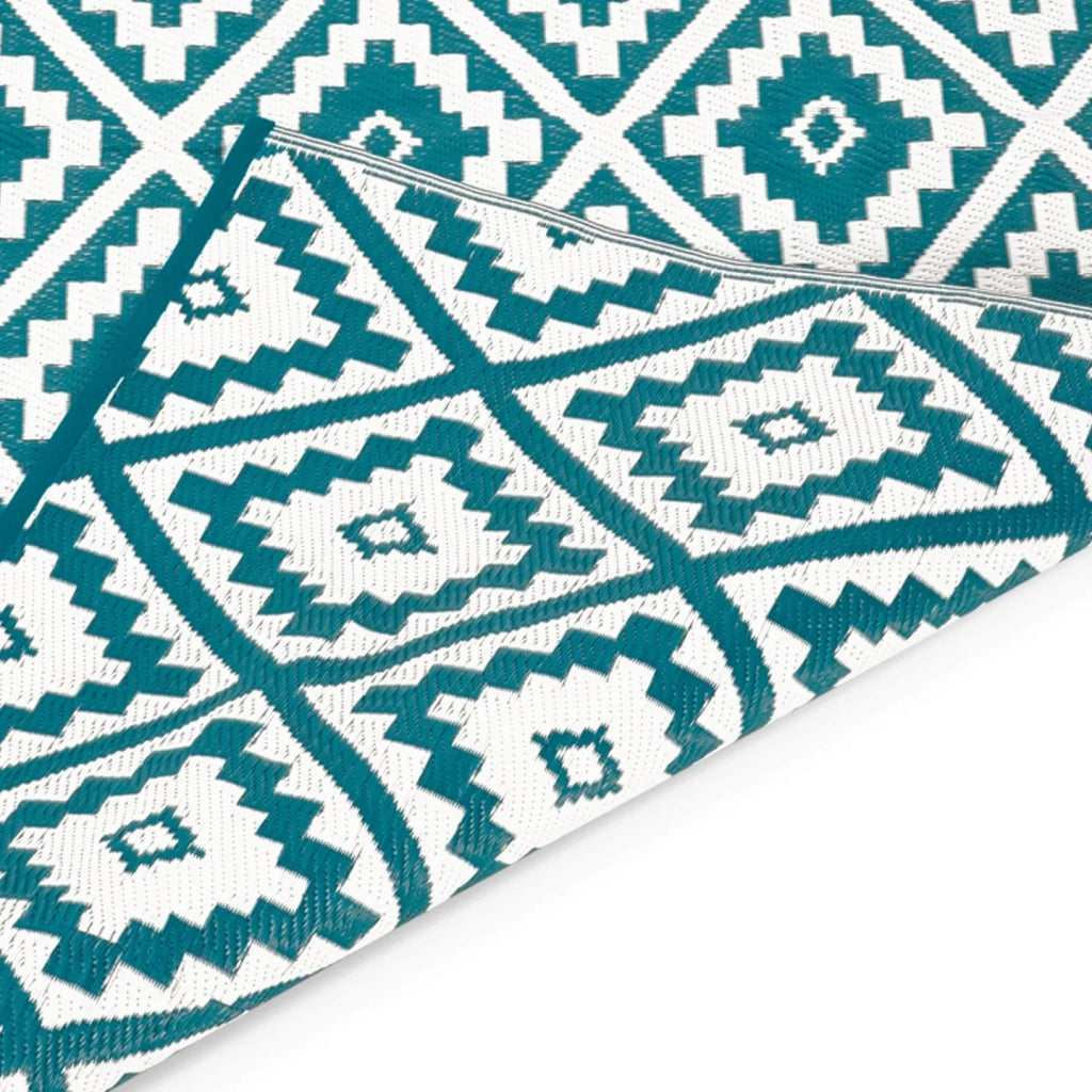 IDMarket - Tappeto per esterni BAHAMAS blu anatra 270 x 370 CM