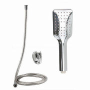 Trade Shop - Kit Doccetta Doccino Soffione Rettangolare Doccia Bagno 59231 Laccio 1,8mt Staffa -