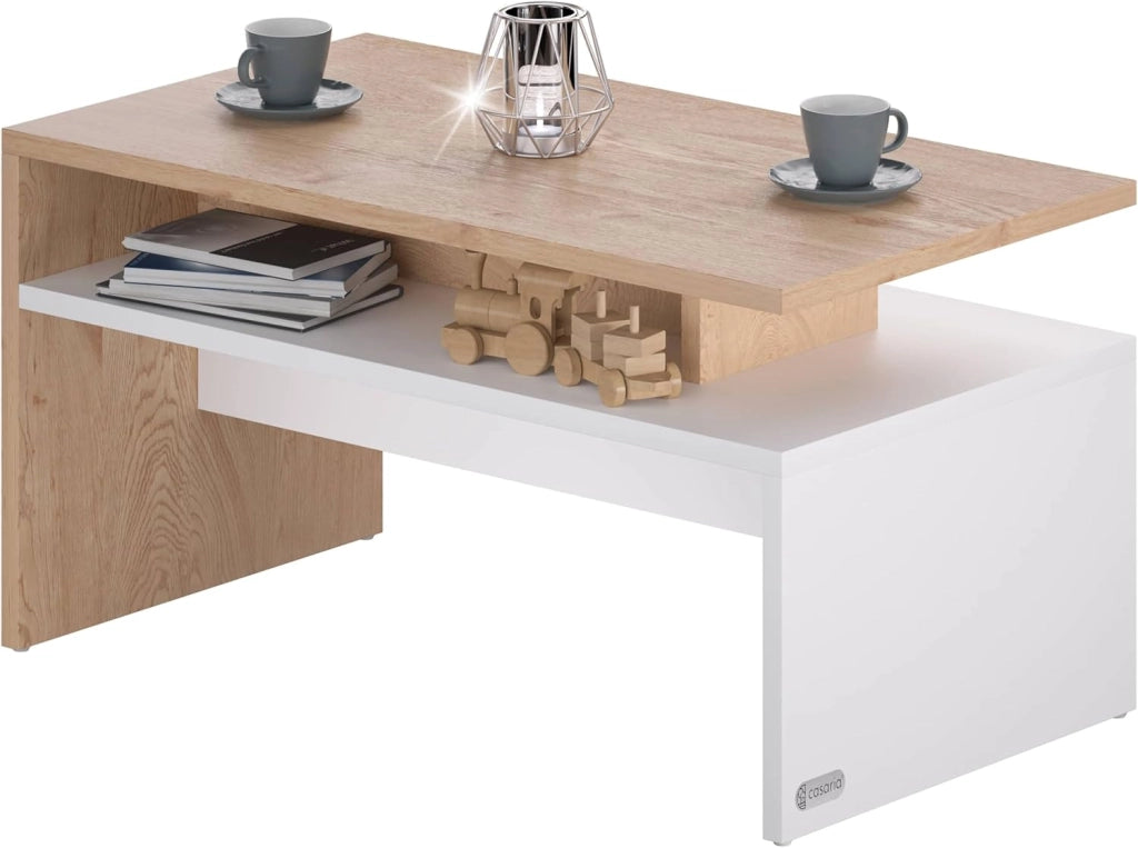 ® Tavolino Salotto da Divano 95x55x50cm Mobiletto Basso in Legno Carico Max 50kg Tavolo Moderno Soggiorno da Caffé da Pranzo Coffe Table Letto