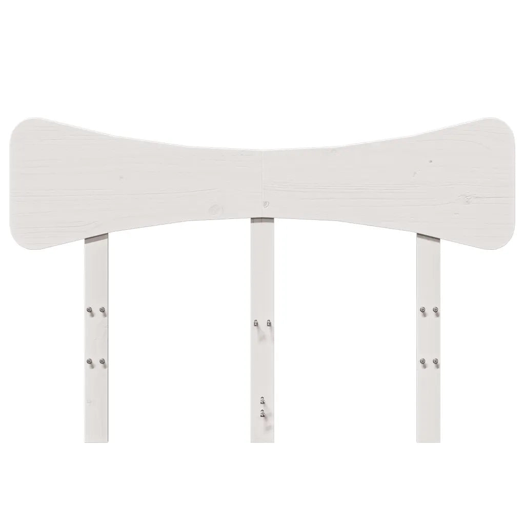 Testiera Bianca 120 cm in Legno Massello di Pino 844786
