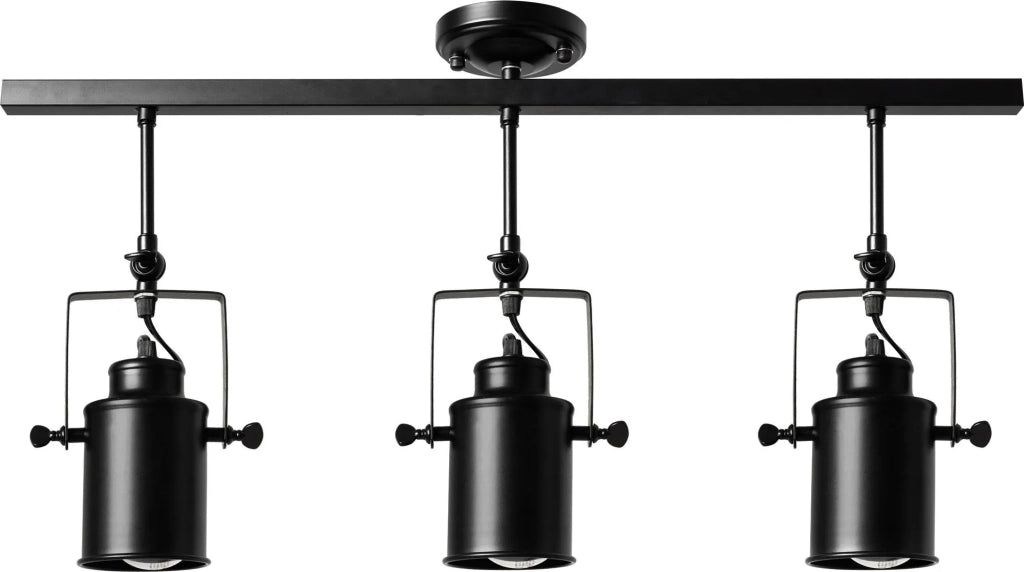 Riflettore Lampada Mobile Spot Da Soffitto Triplo Nero E27 APP487-3C