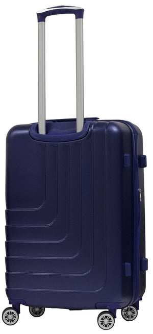 Set 3 Valigie Trolley Rigide in ABS 4 Ruote TSA Ravizzoni Titanio Blu