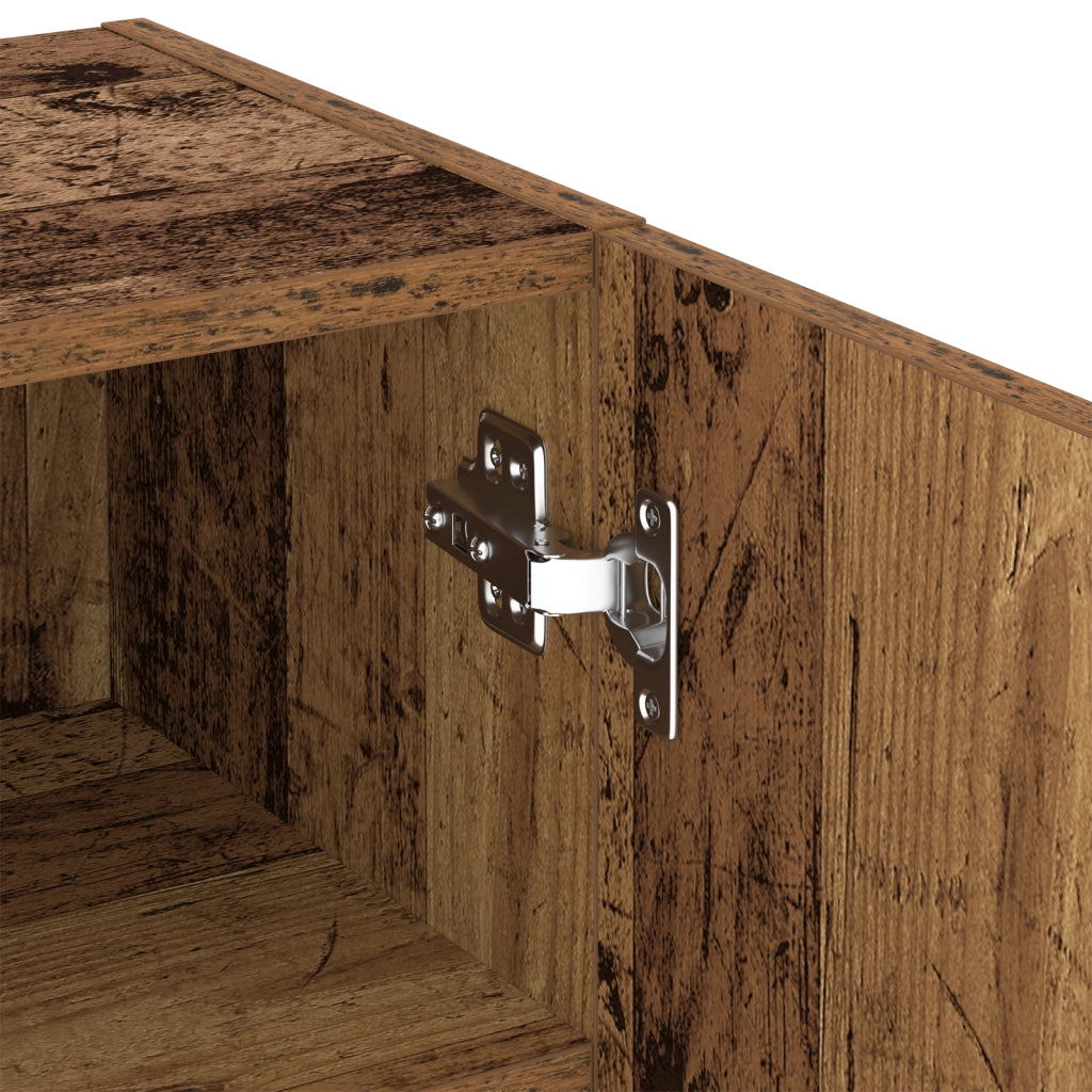 Mobile TV  con luci LED in legno invecchiato 40,5x30x102 cm