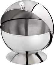 Ciotola di zucchero con coperchio rotante - Ciotola di zucchero in acciaio inossidabile con coperchio - 14 x 14 cm - altezza 14 cm