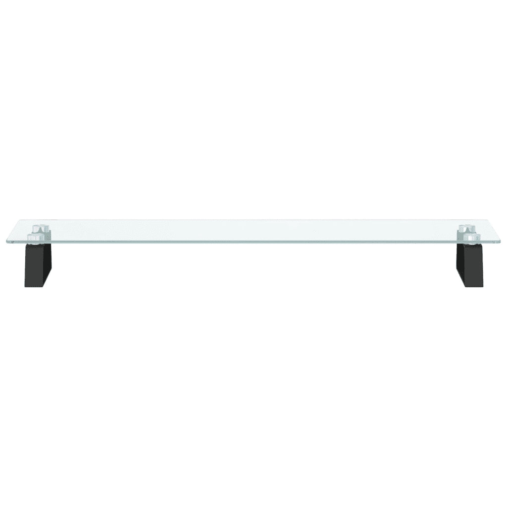 Supporto per Monitor Nero 80x20x8cm Vetro Temperato e Metallo 374225