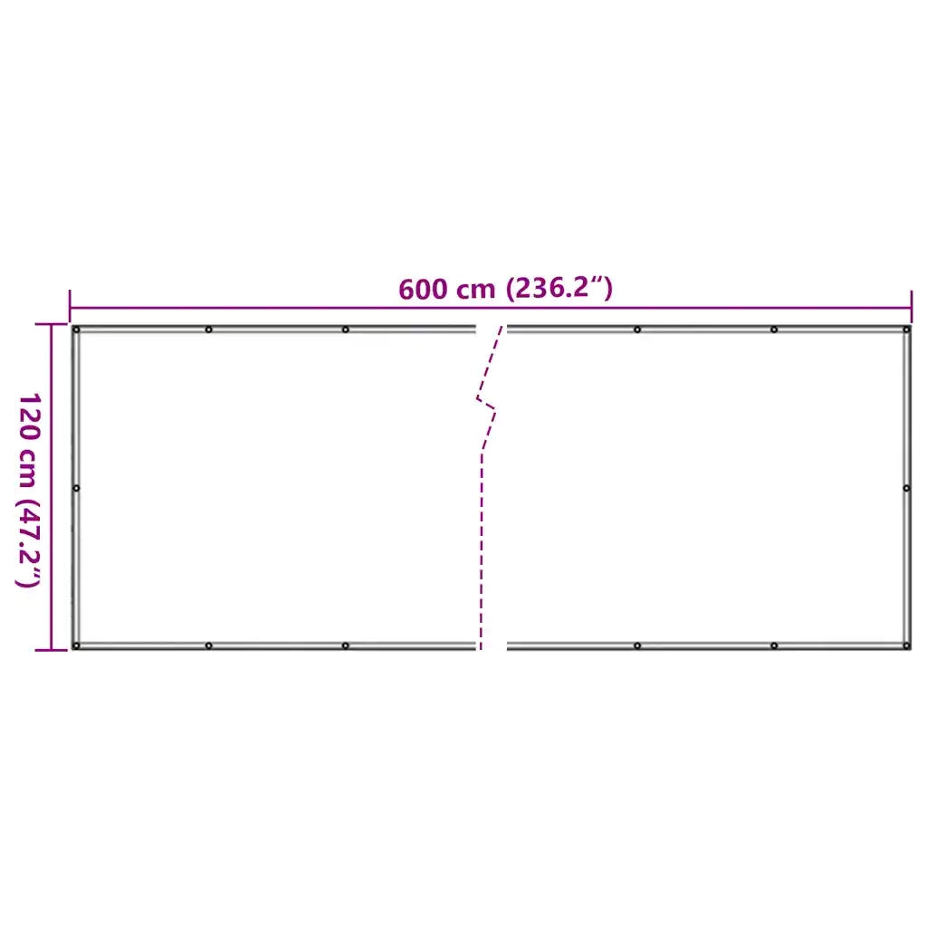 Paravento da Balcone Crema 600x120 cm in PVC