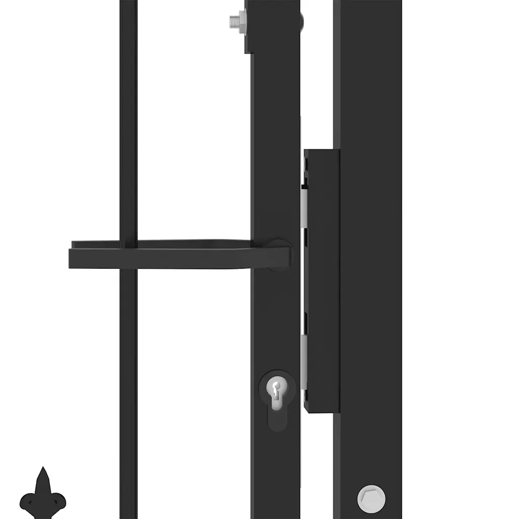 Cancello per recinzione Emmen con punte in acciaio 104x97 cm Nero 146398