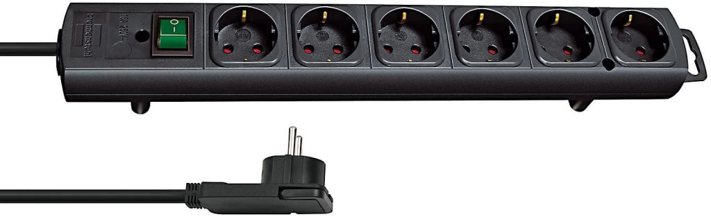 Brennenstuhl 1153300100 Comfort-Line Plus Ciabatta Elettrica 6 prese 2 m 3500 W interruttore illuminato colore Nero