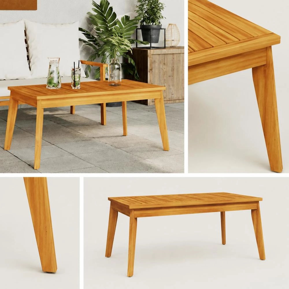Garden Dining Table 100x55x45 Cm Solid Acacia Wood