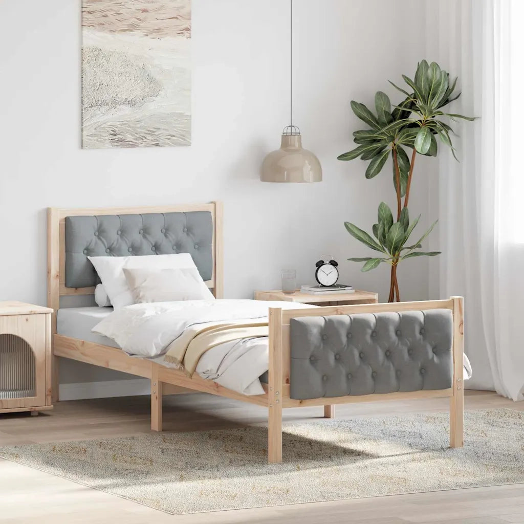 Struttura del letto Grigio chiaro 80 x 200 cm Pino massello 878429