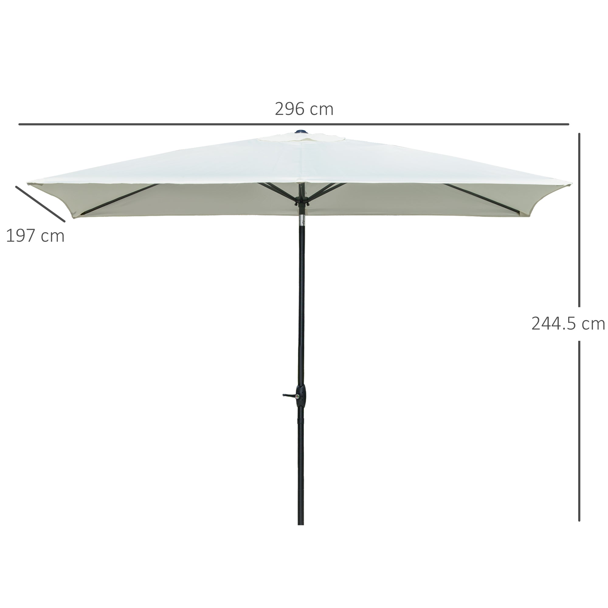 Ombrellone da Giardino 2x3 m Palo Ø38 mm in Alluminio e Poliestere Beige