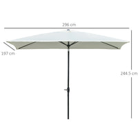 Ombrellone da Giardino 2x3 m Palo Ø38 mm in Alluminio e Poliestere Beige