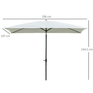 Ombrellone da Giardino 2x3 m Palo Ø38 mm in Alluminio e Poliestere Beige