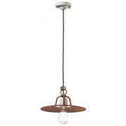 Lampadario Vintage Grunge Ferro E Ceramica Craquele&apos 1 Luce E27 30Cm