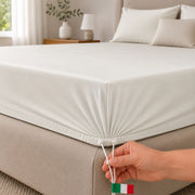 Romomoka, Lenzuolo Matrimoniale Lenzuolo Sotto con Angolo da 27 cm, Bianco Crema
