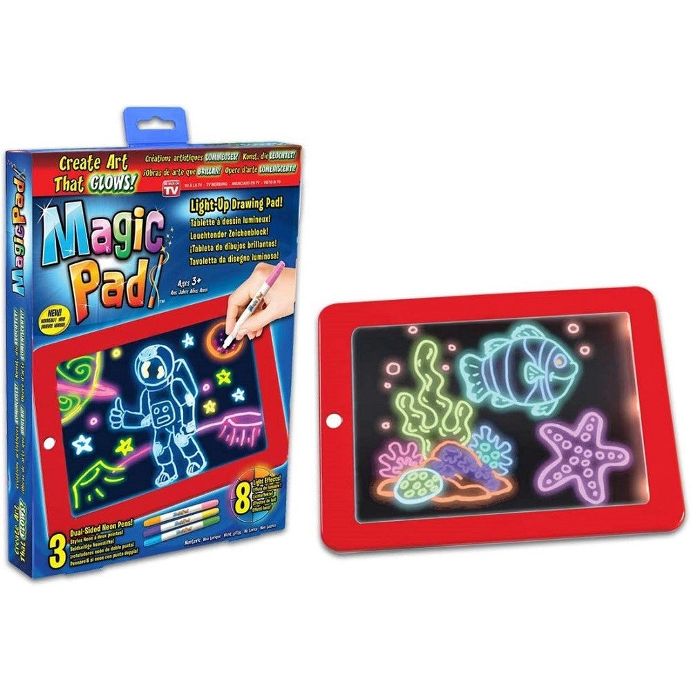 Trade Shop - Tavoletta Con Pennarelli Al Neon 8 Effetti Luce Brillante Dare Vita Ai Disegni -