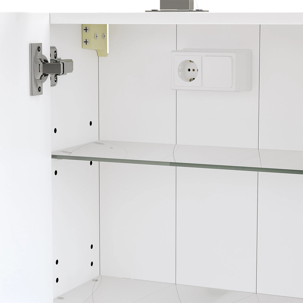 Vicco Mobile a specchio per il bagno Bianco 40 x 60 cm con illuminazione a LED