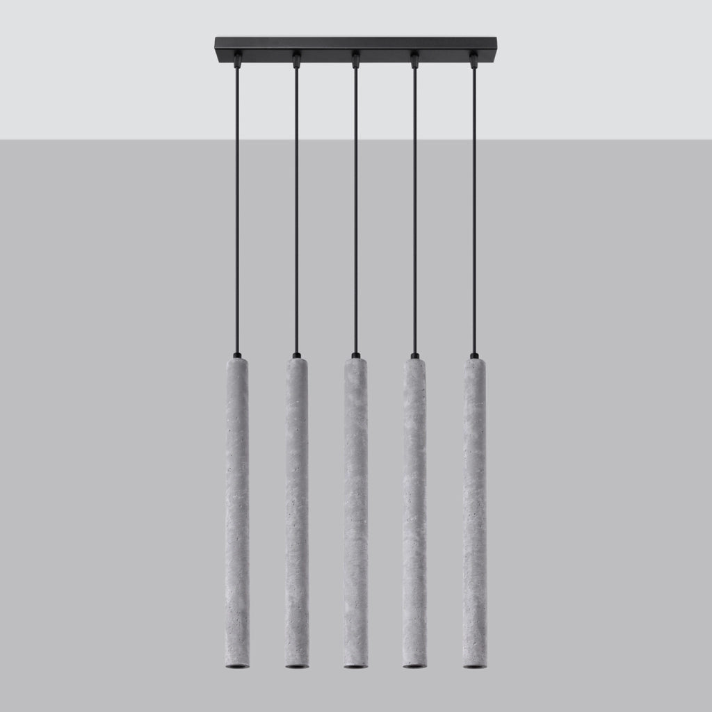 Lampada a sospensione VELINO cemento grigio 5 luci G9