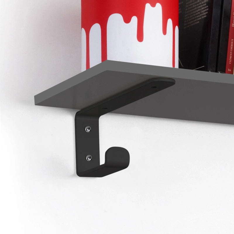Set di supporti per mensole in legno Shelf dritto con tubo quadro, Acciaio, Verniciato bianco