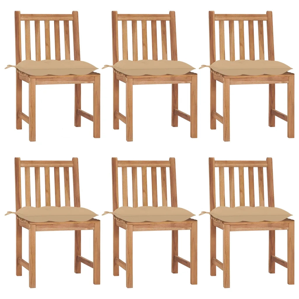 Sedie da Giardino 6 pz con Cuscini in Legno Massello di Teak cod mxl 8389