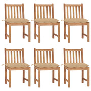 Sedie da Giardino 6 pz con Cuscini in Legno Massello di Teak cod mxl 8389