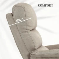 Poltrona Alzapersona Elettrica Reclinabile con Poggiapiedi, Telecomando  e Tasca, Beige