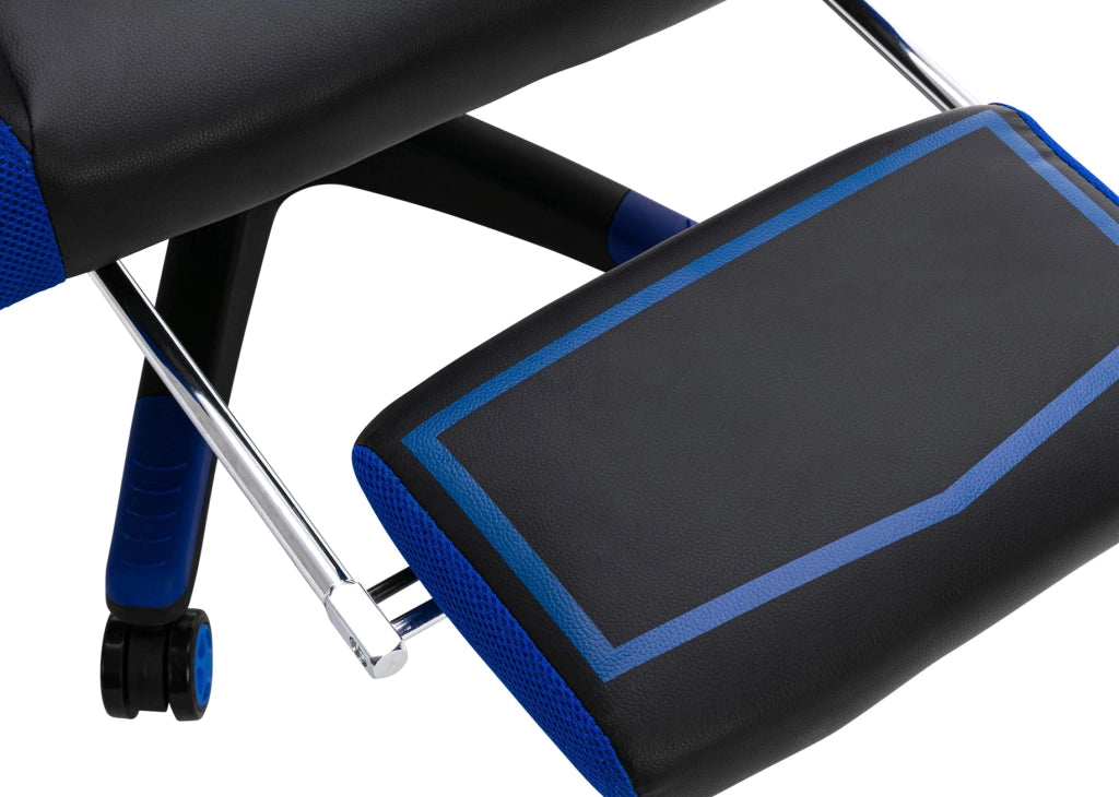 Sedia da ufficio Clovis in similpelle Nero/blu