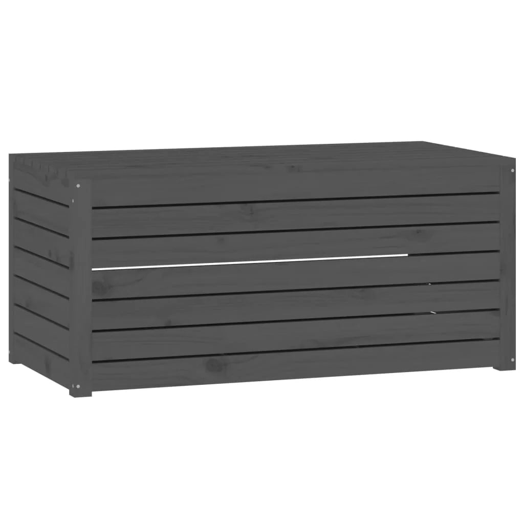 Set di 4 contenitori da giardino in legno massello di pino grigio 02_0013181