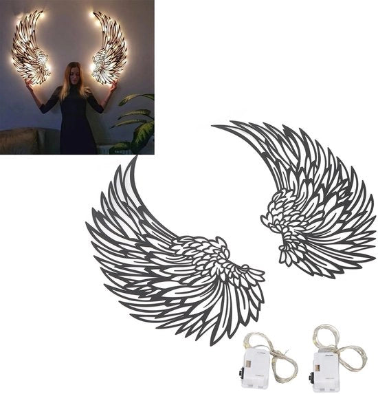 Decorazione per Parete con Illuminazione LED - 18,1 pollici di Altezza - Decorazione per Parete in Metallo - Adatto per Casa e Ufficio - Atmosfera Unica