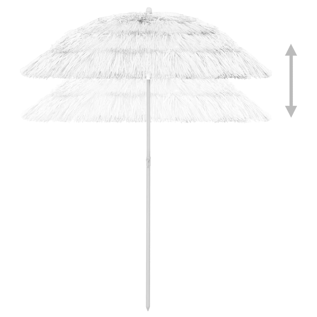 Ombrellone da spiaggia hawaiano 180 cm bianco 02_0008386
