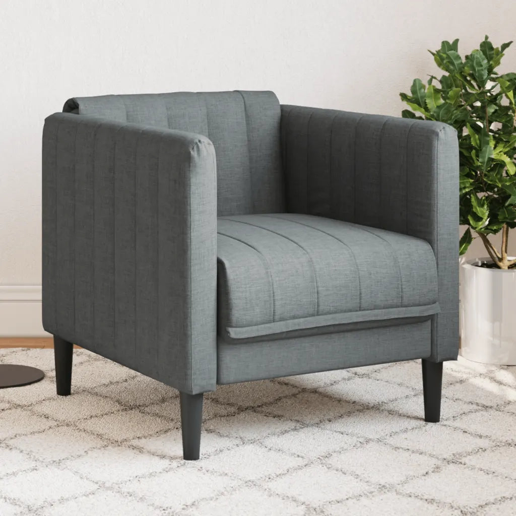 Poltrona-Divano Sedia-Poltroncina Grigio Scuro in Tessuto 313814