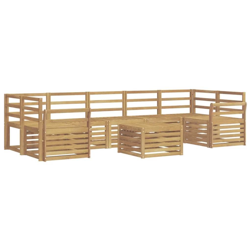 Set di divani da esterno 8 pcs Bianco Legno di Acacia Massello 3391554