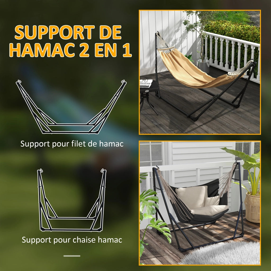 Amaca pieghevole con sospensione ¨C zephmum ¨C kaki 263x89x100 cm